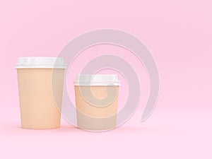 Modern Reusable Cup 3D Rendering Pink Background