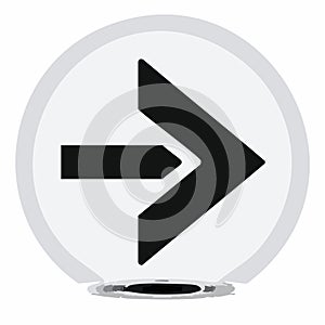 Modern Right Arrow Button Icon for Web Navigation