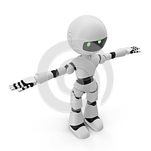 Modern Robot Isolated 3D Illustration On White Background