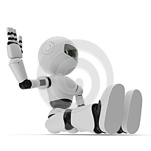 Modern Robot Isolated 3D Illustration On White Background