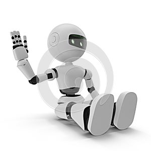 Modern Robot Isolated 3D Illustration On White Background