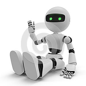 Modern Robot Isolated 3D Illustration On White Background