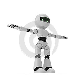 Modern Robot Isolated 3D Illustration On White Background