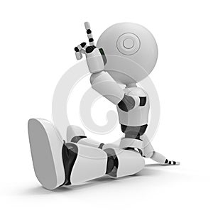 Modern Robot Isolated 3D Illustration On White Background