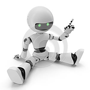 Modern Robot Isolated 3D Illustration On White Background