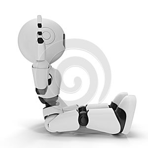 Modern Robot Isolated 3D Illustration On White Background