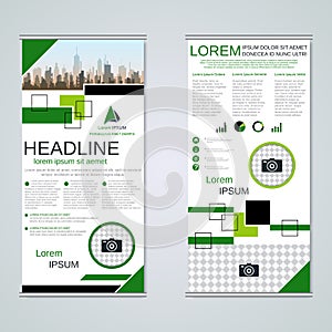 Modern roll-up business banners vector template