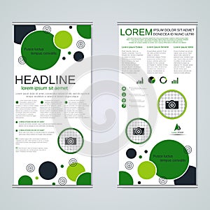 Modern roll-up business banners vector template