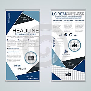 Modern roll-up business banners vector template