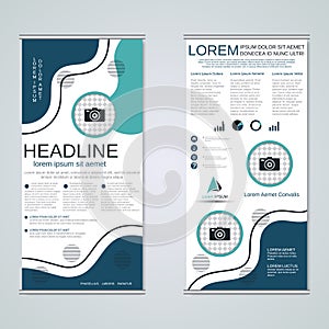 Modern roll-up business banners vector template