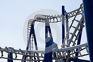 Modern roller coaster amusement park Italy