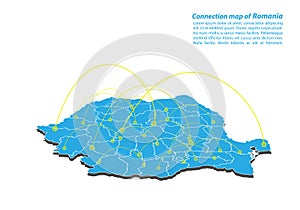 Modern of romania Map connections network design, Best Internet Concept of romania map business from concepts series