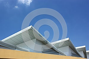 Modern roof of the low rise condomenium