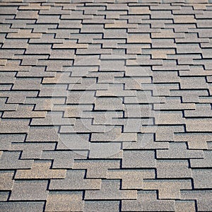 Modern roofing and decoration of chimneys. Flexible bitumen or slate shingles