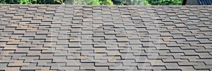 Modern roofing and decoration of chimneys. Flexible bitumen or slate shingles