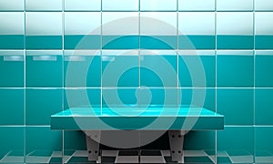 Modern room and counter or table for product.3d illustration