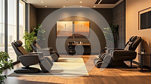 Modern Room Interior with Two Recliners and Artwork