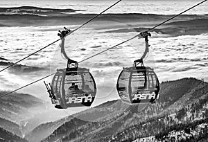 Modern ropeway at hill Chopok - Low Tatras, Slovakia