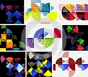 Modern round circle geometric abstract background set