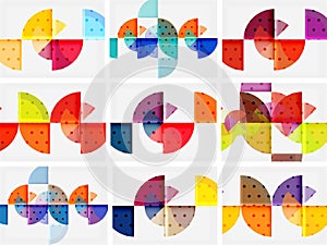 Modern round circle geometric abstract background set