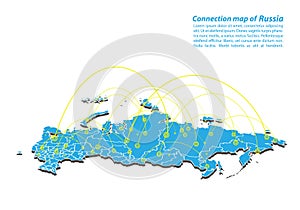 Modern of russia Map connections network design, Best Internet Concept of russia map business from concepts series