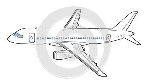 Modern russian airliner. Vector illustration