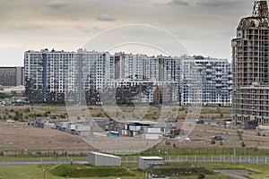 Modern Russian apartment blocks near the cruise terminal St Petersburg Russia