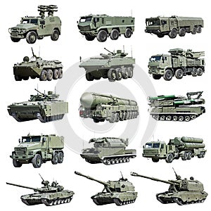 Modern Russian armored military vehicle tracked and wheeled photo