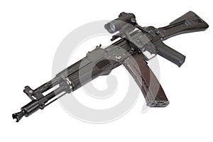 Modern russian assault rifle on white