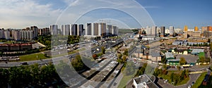 Modern Russian residential area. Residential buildings in a new residential area in Moscow.