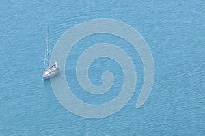 Modern sail boat at sea