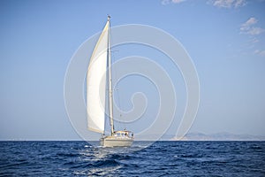 Modern sailing boat at the Aegean sea