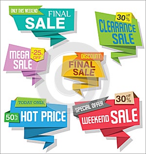 Modern sale banners and labels