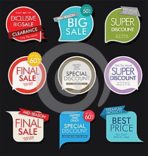 Modern sale banners and labels collection