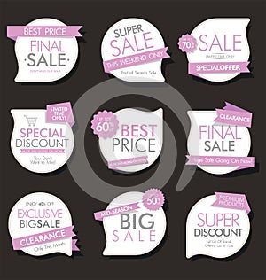 Modern sale banners and labels modern collection