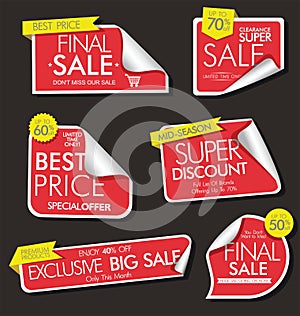 Modern sale banners and labels modern collection