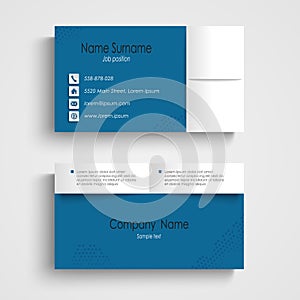 Modern sample blue business card template