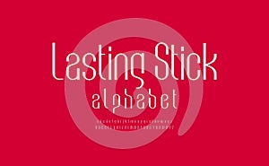 Modern sans serif designs typography. Stylish thin alphabet.