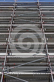 Modern scaffolding on the skyscraper