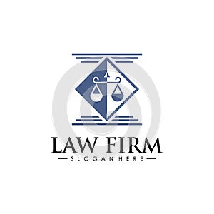Modern scale law firm logo design vector