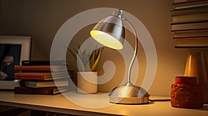 Modern Scandinavian style desk lamp. Idea for interior design. Generative Ai