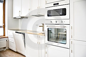 Modern Scandinavian-Style kitchen or living room, minimalist interior design