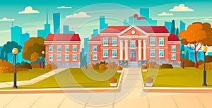 Modern School Building Exterior. Back To School