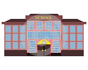 Modern school building flat design