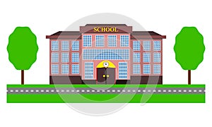 Modern school building flat design