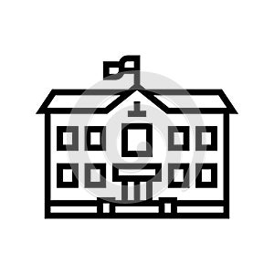 modern school building line icon vector illustration