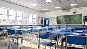 a modern school classroom interior