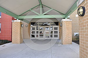 Modern school entrance