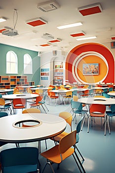 Modern school or preschool classroom design Education and learning concept