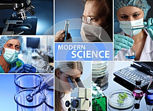 Modern science collage